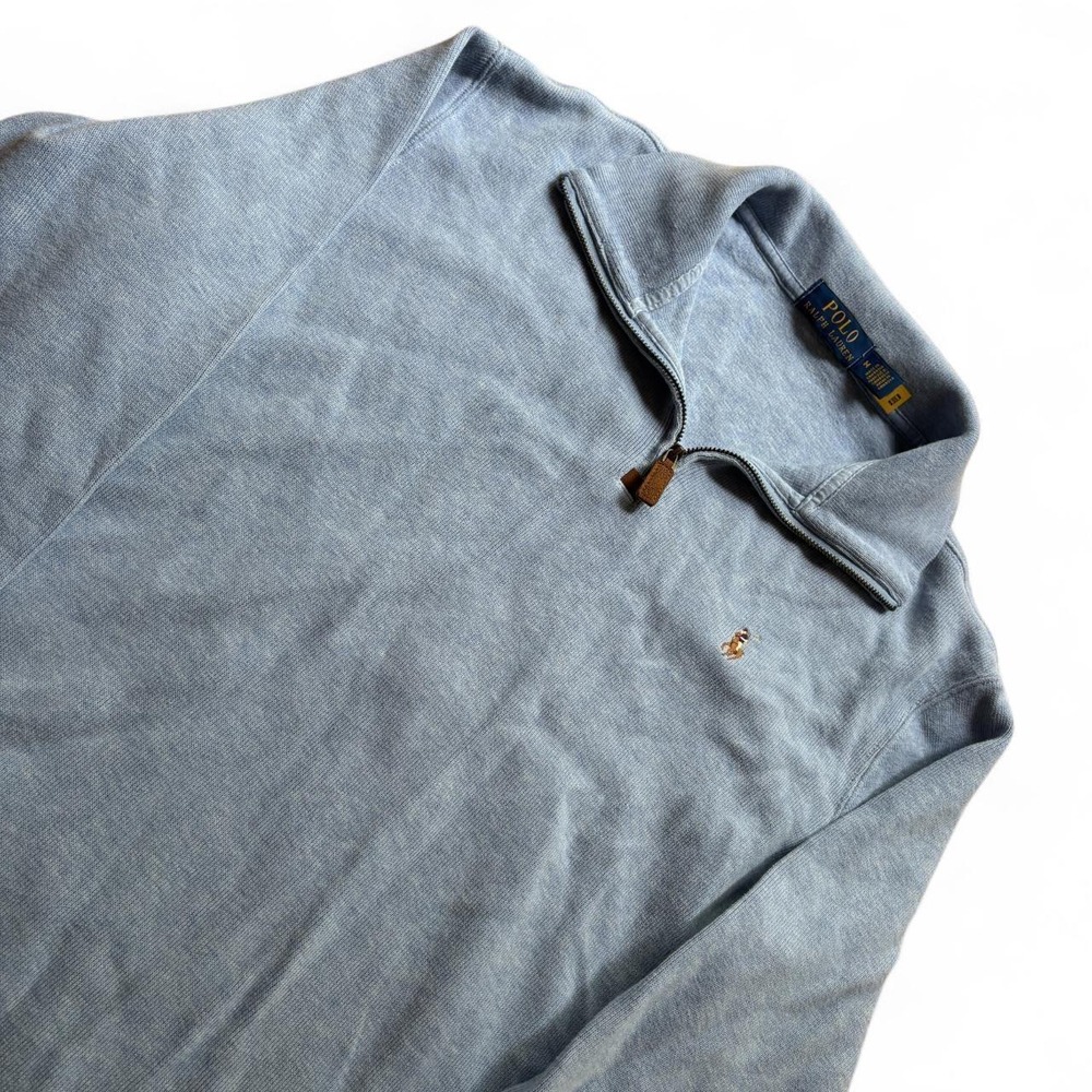 Polo Ralph Lauren Light Blue Quarter-Zip Pullover Mens Medium
